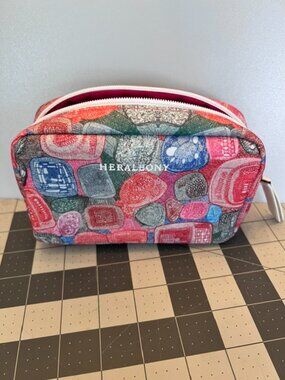 Heralbony Japan Airlines vibrant colorful travel pouch cosmetic‎ abstract design